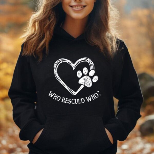 Who Rescued Dog Rescue Who Funny Paw Print Heart Unisex Hoodie