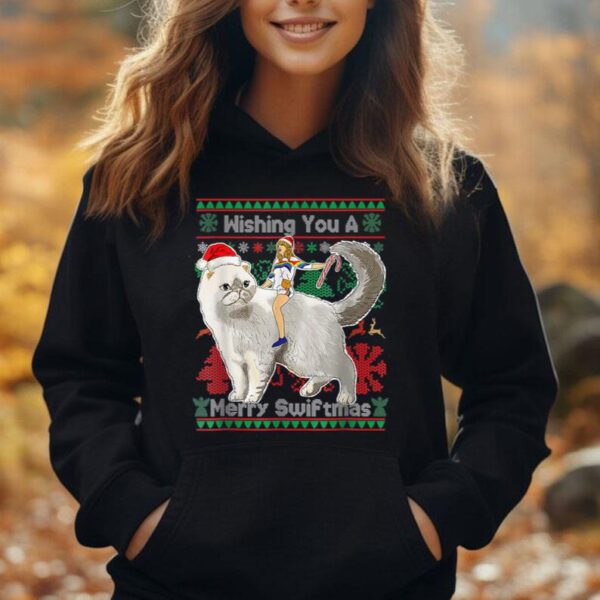 Wishing You A Merry Swiftmas Ugly Christmas Sweater Big Cat Unisex Hoodie