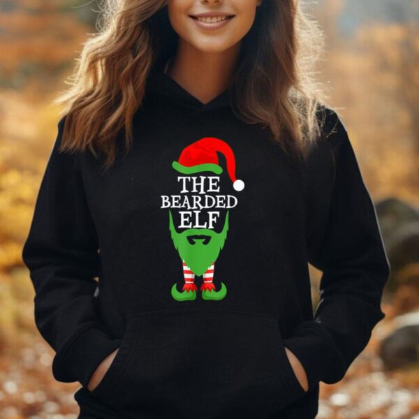 Xmas Holiday Matching Ugly Christmas Sweater The Bearded Elf Unisex Hoodie