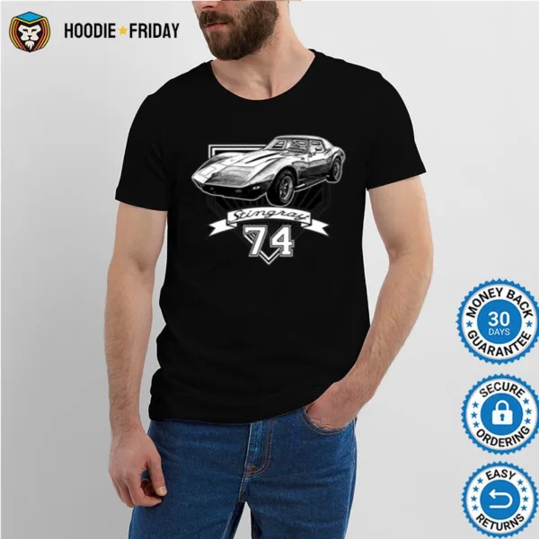 1974 Corvette Stingray Retro Nascar Car Racing Shirts