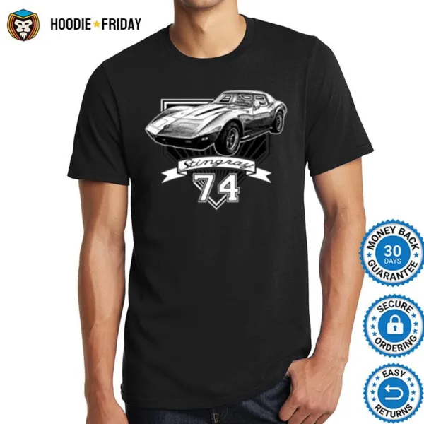 1974 Corvette Stingray Retro Nascar Car Racing Shirts