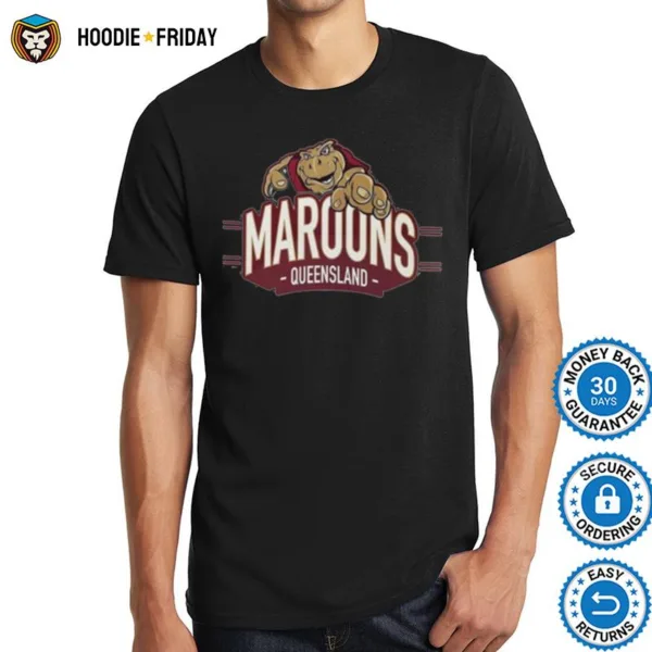 90S Logo Rugby Queensland Maroons Shirts