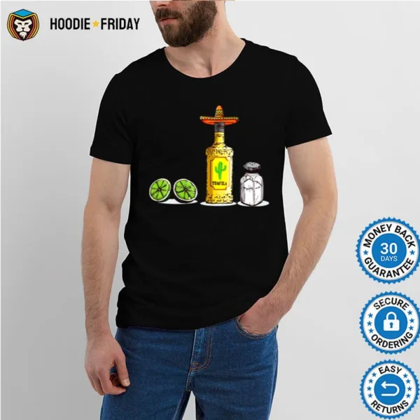 A Bottle Tequila Lemon And Salt Tequila Shirts