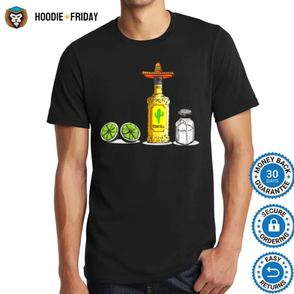 A Bottle Tequila Lemon And Salt Tequila Shirts