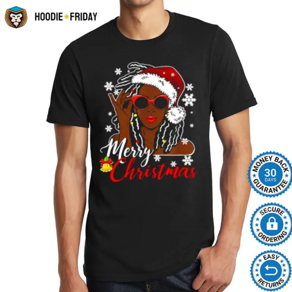 African Black Girl Christmas Santa Claus Merry Christmas Shirts