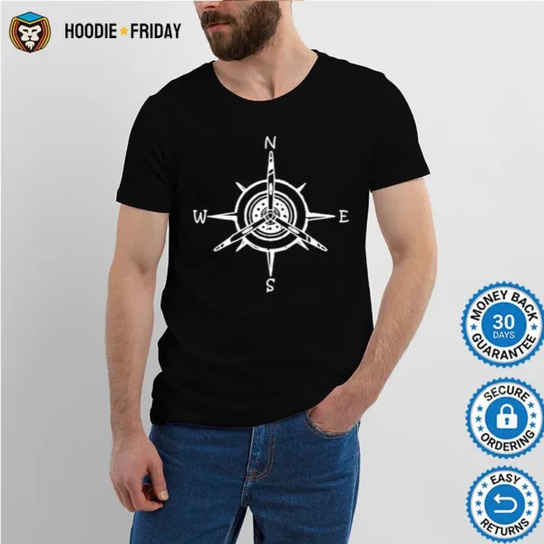 Airplane Compass Aircraft Propeller Prop Aviation Shirts