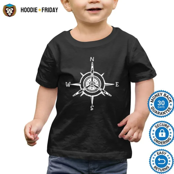 Airplane Compass Aircraft Propeller Prop Aviation Shirts