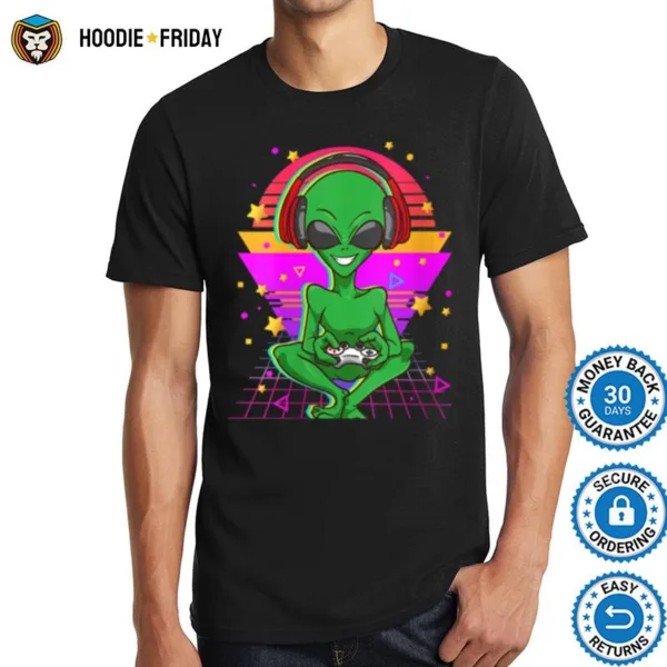 Alien With Video Game Controller Alien Gaming Gamer Alien Shirts