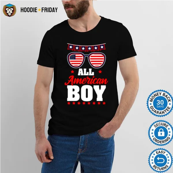 All American Boy Sunglasses 4Th Of July Patriotic Shirts