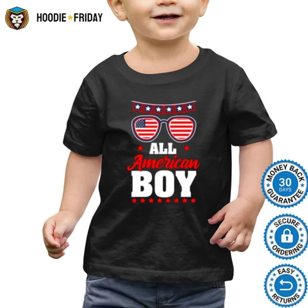 All American Boy Sunglasses 4Th Of July Patriotic Shirts