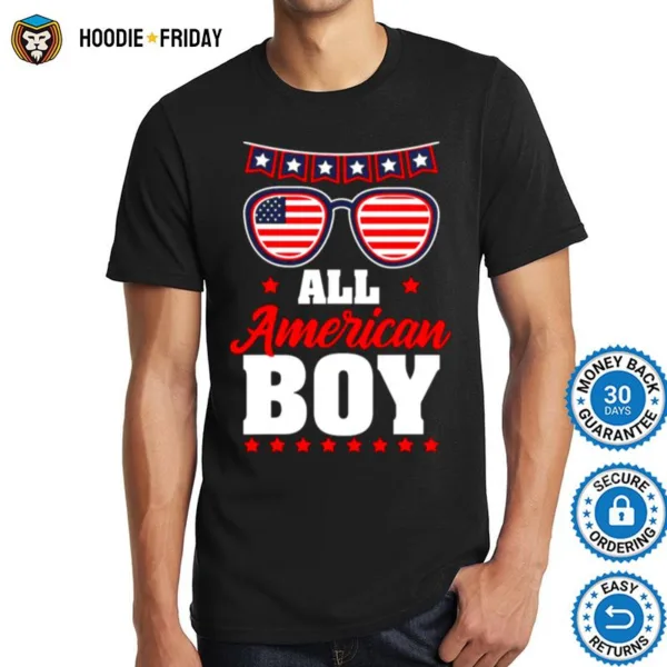 All American Boy Sunglasses 4Th Of July Patriotic Shirts