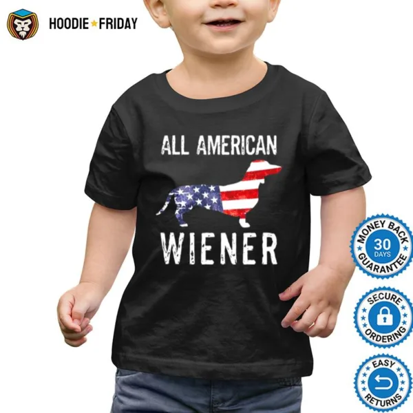 All American Wiener Dog Dachshund July 4Th Shirts