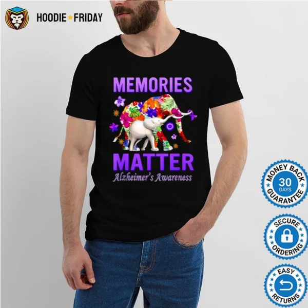 Alzheimers Memories Matter Purple Elephant Shirts