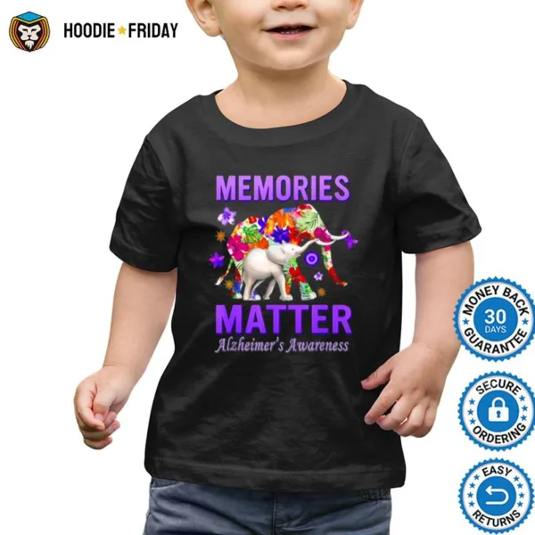 Alzheimers Memories Matter Purple Elephant Shirts