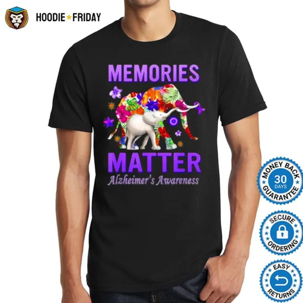 Alzheimers Memories Matter Purple Elephant Shirts