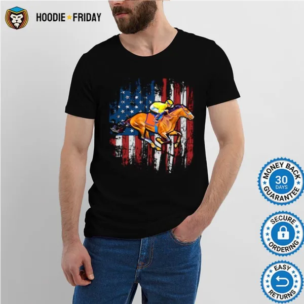 American Flag Horse Racing Shirts