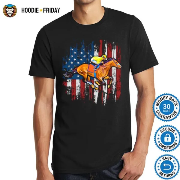 American Flag Horse Racing Shirts