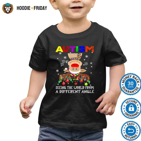 Autism Seeing The World From A Different Angle Pig Christmas Sweater Shirts