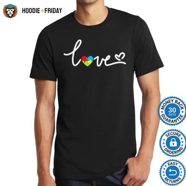 Awareness Autism Heart Love Puzzle Shirts