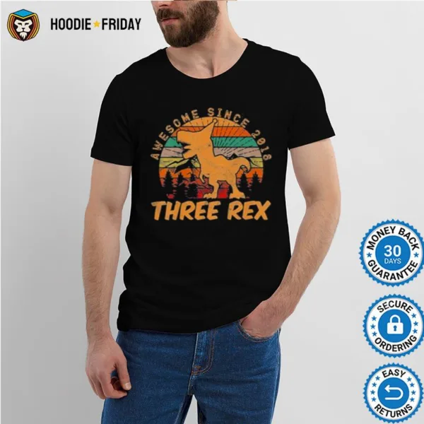 Awesome Since 2018 Three Rex Vintage Shirts