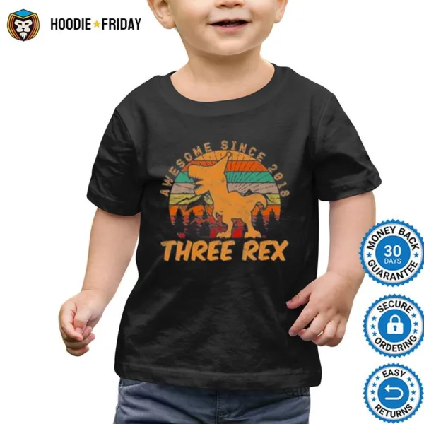 Awesome Since 2018 Three Rex Vintage Shirts