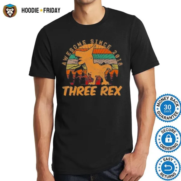 Awesome Since 2018 Three Rex Vintage Shirts