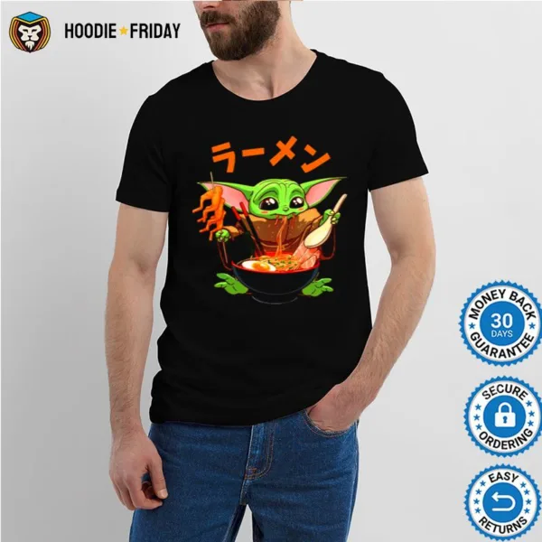 Baby Yoda Eating Ramen The Mandalorian Shirts