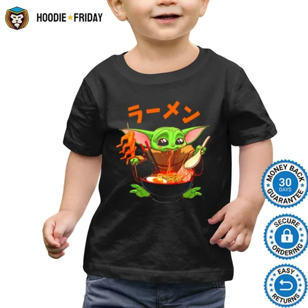 Baby Yoda Eating Ramen The Mandalorian Shirts