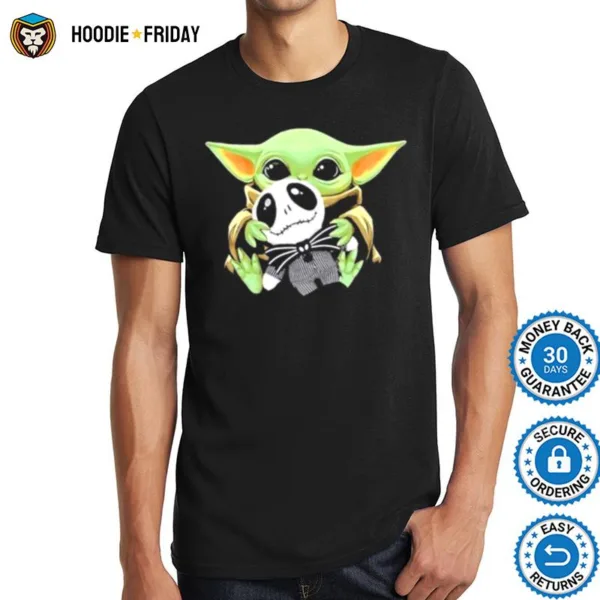 Baby Yoda Hug Jack Skellington Tshirt Shirts