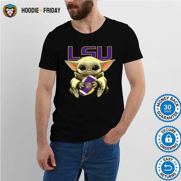 Baby Yoda Hug Lsu Tigers Football Shirts