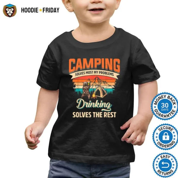 Bear Camping Solves Most Of My Problems Bourbon Shirts