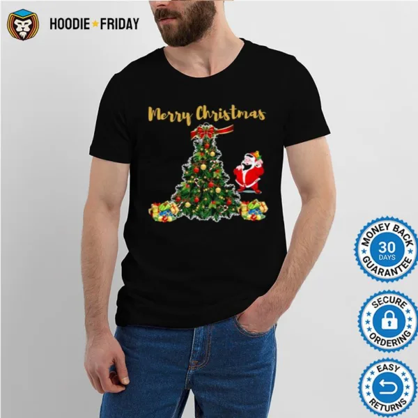 Beautiful Christmas Tree Chibi Santa Claus Shirts