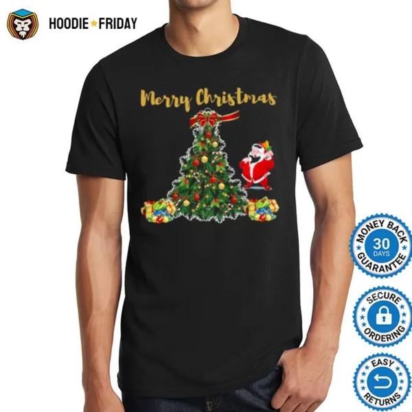 Beautiful Christmas Tree Chibi Santa Claus Shirts