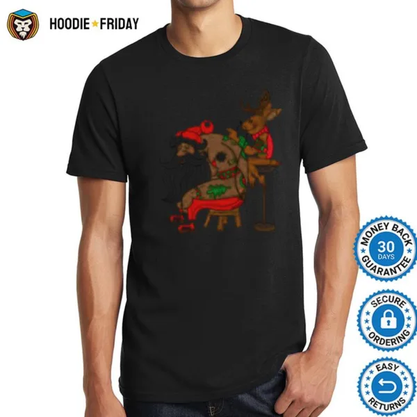 Best Reindeer Tattoo For Santa Claus Christmas Shirts