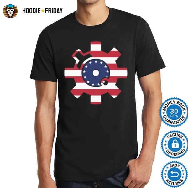 Betsy Ross Flag Bolt Face American Flag Shirts