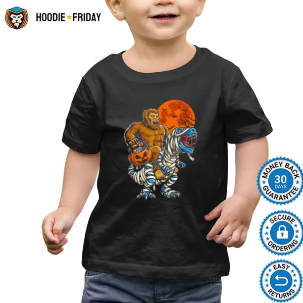 Bigfoot Reading Dinosaur Halloween Shirts