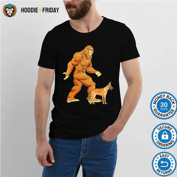 Bigfoot Walking Belgian Malinoi Classic Shirts