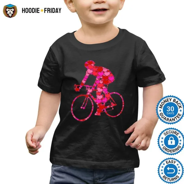 Bike Pink Red Heart Valentines Day For Bicycle Racer Shirts