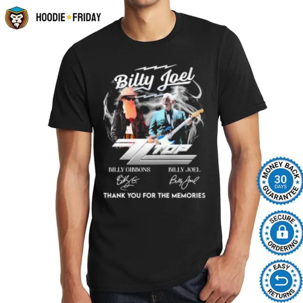 Billy Joel Zz Top Thank You For The Memories Signatures Shirts