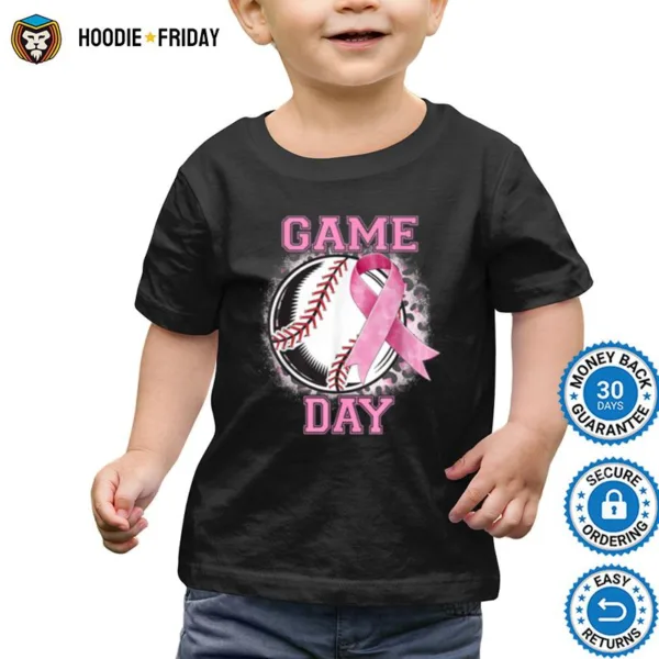 Bleached Game Day Breast Cancer Awareness Pink Baseball Shirts