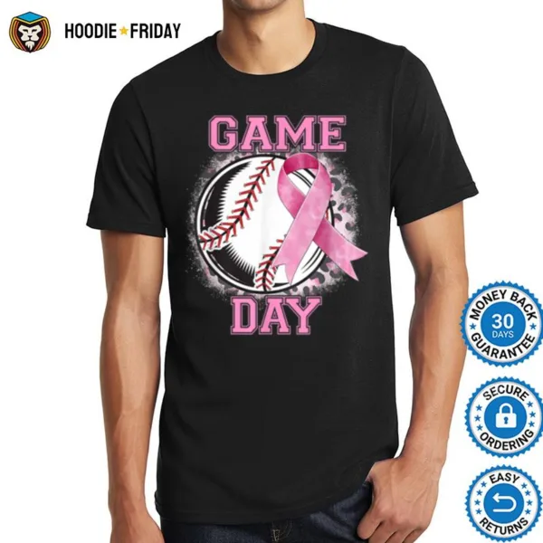 Bleached Game Day Breast Cancer Awareness Pink Baseball Shirts