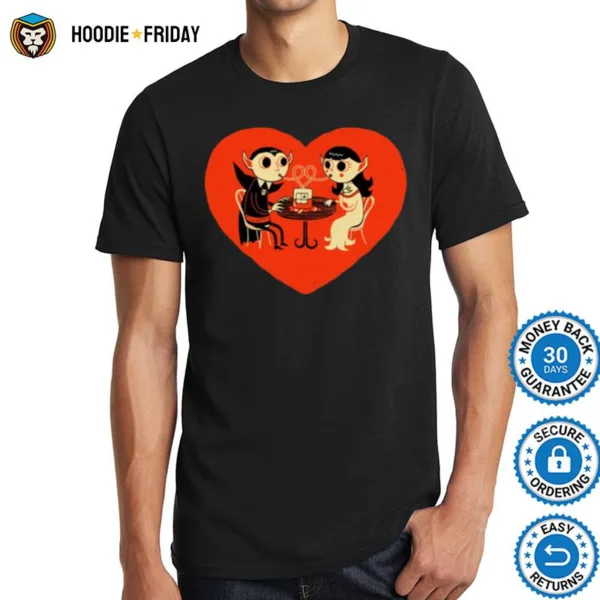 Blood Date Vampires Couple Happy Valentine Halloween Shirts