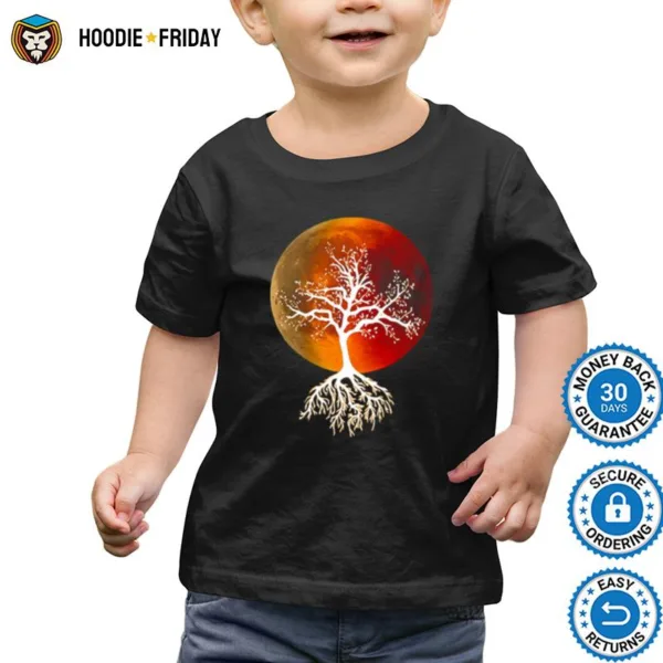 Blood Moon With Tree Moon Lunar Eclipse Moonlight Full Moon Shirts