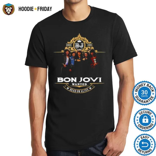 Bons Jovis Wanted Bead Or Alive 1983 Shirts