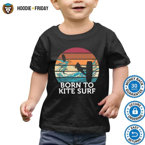 Born To Kite Surf Retro Vintage Sunset Beach Surfing Shirts