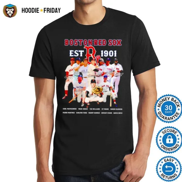 Boston Red Sox Est 1901 Players Signatures Shirts