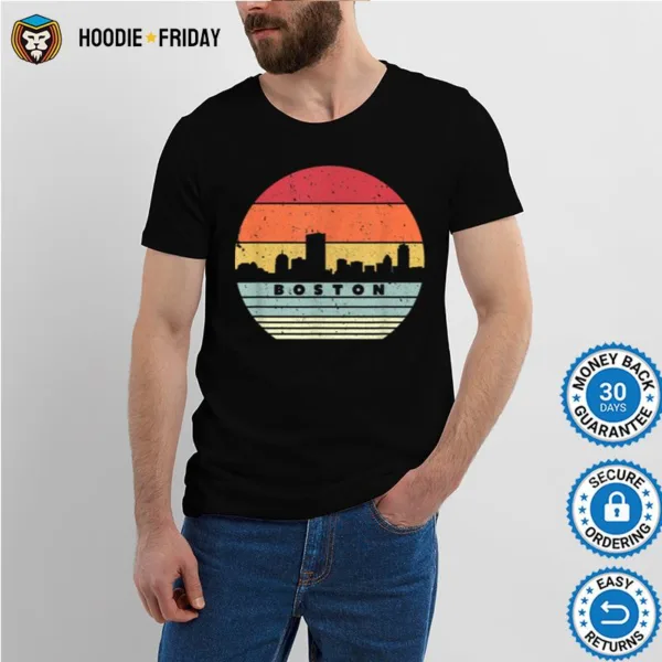 Boston Souvenir . Retro Style Usa Skyline  B07P8F74Zj Shirts