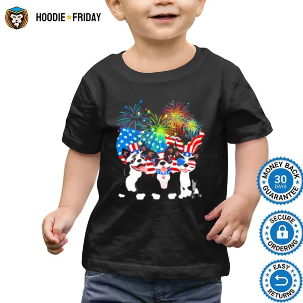 Boston Terrier Independence Day Firework American Flag Shirts