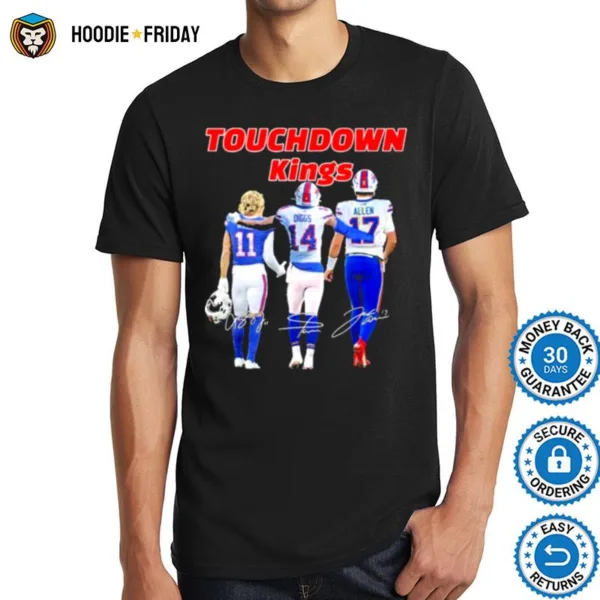 Buffalo Bills Touchdown Kings Cole Beasley 11 Stefon Diggs 14 Josh Allen 17 Signatures Shirts