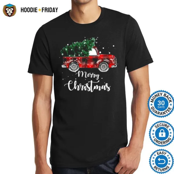 Buffalo Plaid Christmas Tree Red Truck Shirts